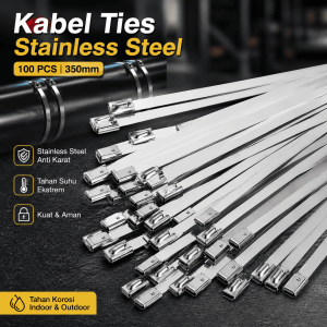 [PACK] Cable Ties 4.6 x 350mm 550mm Stainless Steel 304 Anti Karat Ikat Multifungsi Clamp Klem Knalpot Kabel 35cm 55cm GRG