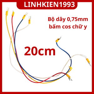 Bộ Dây Điện 0.75mm² Dài 20cm Bấm Cos Chữ Y Hai Đầu Sẵn – Dây Đấu Nối Tủ Điện Thiết Bị Điện Mạch Điện