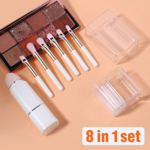 New 8 In 1 Makeup Brushes Foundation Eye Shadow Concealer Blush Makeup Brush With Box Portable Retractable Beauty Makeup Tool