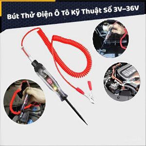 Bút Đo Điện Áp Ô Tô Kỹ Thuật Số 3V-36V – Màn Hình LED Dây Xoắn Kẹp Cá Sấu Kiểm Tra Điện Xe