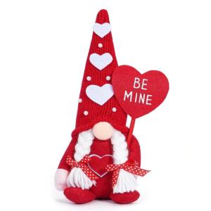 Valentines Day Heart Hat Gnomes Plush Dolls Ornament Romantics Stuffed Figure Gift for Couples and Lover Home Decors