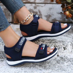 [Free Shipping] 2025 Spring/Summer New WomenS Shoes WomenS Sandals Sporty Style Open-Toe Velcro Sandals
