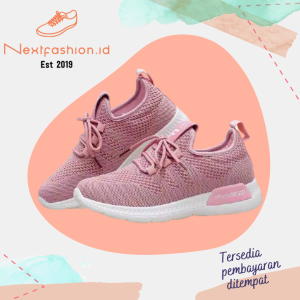 Sepatu Sneakers Kanvas Wanita Kasual Sport Shoes Warna Hitam Abu Pink Putih Nextfashion H5