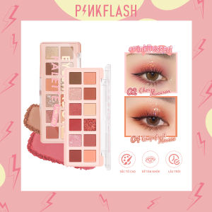 PINKFLASH #PinkDessert Bảng phấn mắt 12 màu Sắc tố cao Bột mịn và mịn Không thấm nước lâu dài