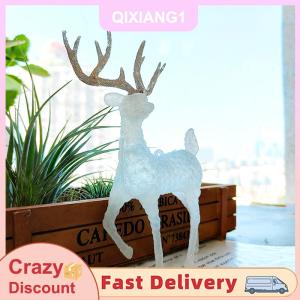 QIXIANG1 Hươu Pha Lê Nai Rừng giáng sinh nai sừng tấm vàng lấp lánh màu trắng trang trí bàn tráng miệng cho gia đình