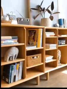 Book Shelf Solid Wood Bookshelf Home Storage Cabinet Bookshelf Modern Minimalist Childrens Bookshelf Oak