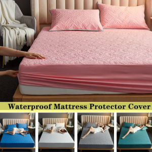 Waterproof Mattress Protector cover  3D pattern design high-grade waterproof mattress cover fully surrounded non-slip mattress cover waterproof and dustproof bed sheet ，Size: Single / Double / Queen / King / Super king