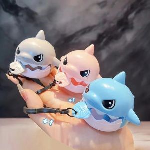 Mini Pull Line Shark Keychain Pendant Toy Kawaii Shark Backpack Pendant Gift