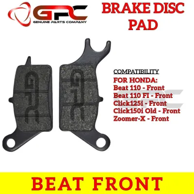 HONDA BEAT 110 FRONT BEAT FI FRONT CLICK 125i v1 CLICK 150i v1 SCOOPY FRONT ZOOMER X FRONT TRICITY L/H FRONT DISC PAD GPC
