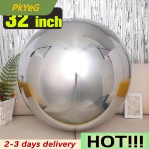 PkYeG 4D Sphere 32 Inch Metal Mirror Effect Decorative Balloon For Celebrations And Party Decorations Filling With Helium Can Float
