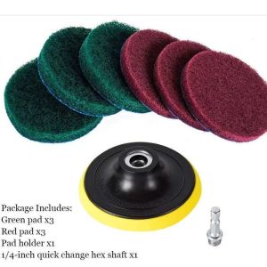 8pcs Cleaning Sponge Electric Tile Scrubber Set Easy To Clean Bathroom Floor And Bathtub - It Is A Perfect Cleaning And Polishing Pad