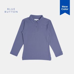 BLUEBUTTON Polo Shirt Wanita Lengan Panjang Earth Tone