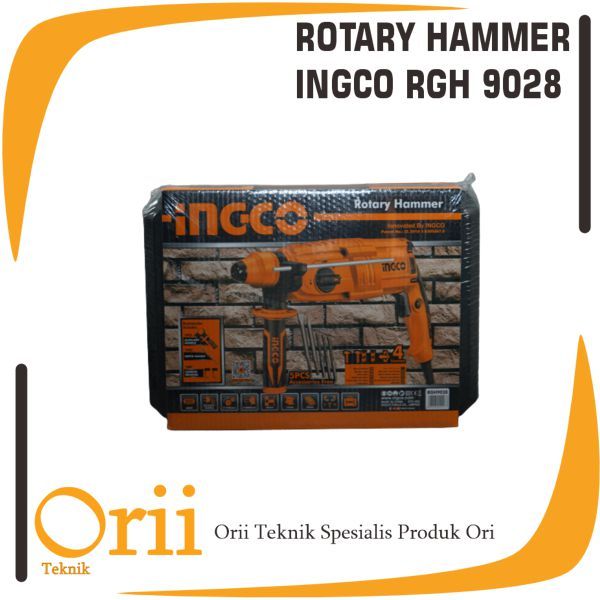 Rotary Hammer Drill (800 W, 2.5J) INGCO RGH9028 Bor Bobok Tembok Beton ...