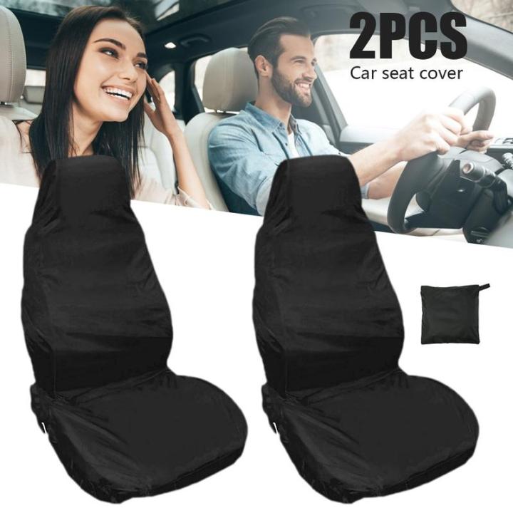 2Pcs Car Seat Cover Universal Car Seat Protectors Waterproof Car Front Seat Covers Heavy Duty Polyester Car Seat Cover Foldable Black Seat Protectors for Car Accessories Heavy Duty Car Seat Cover