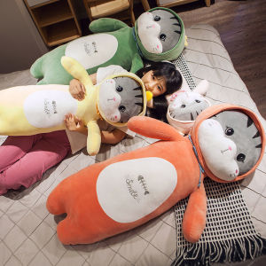 60/80/100CM Cute Transformed Cat soft plush toy Girl Sleeping Large Long plushie Pillow Doll baby kid Birthday Gift Girl