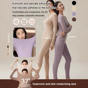 Hyaluronic Acid Moisturizing Ultra Thin Zero Pressure Bra with Breast Pads Skin Beautifying Base Layer Seamless Heat Generating Thermal Underwear Base Layer一体罩杯玻尿酸美肤肌底衣