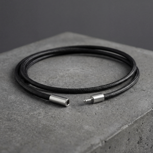 NOBLELYN 45cm Leather Rope Necklace with Clasp Black Braided Cord Necklace DIY Pendant Cord Chain Line String Men Women