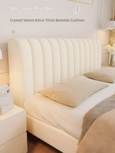 ผ้าคลุมหัวเตียงแบบหนา ผ้าคลุมหัวเตียง แถบแนวตั้งพร้อมควิ้ลท์แบบหนา ผ้าคลุมหลังเตียง โครงเตียง ผ้าคลุมเตียง นุ่มสบาย สีสันพื้น ตกแต่งเตียง