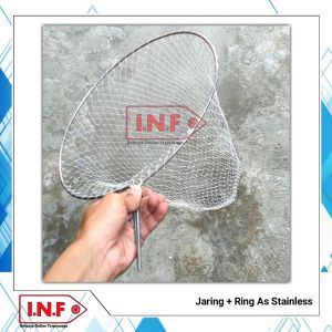 Jaring serok ikan /bahan ring stainless padat /jaring serokan stainless benang senar pancing