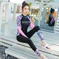 Full Body Women Long Sleeve Rash guards with Black Swimming Pants Diving Suit Swimsuit Printing Swimwear Sunscreen Bathing Suits Yoga Sports Clothing. 