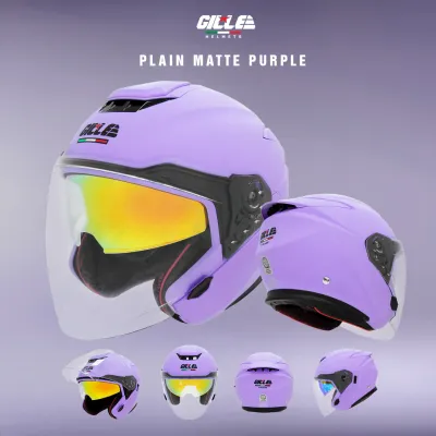 GILLE FF005 Visage Half Face Helmet Gold Iridium Inner Visor Motorcycle Helmet with man and women