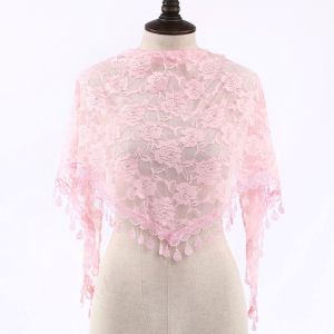 OEUVR Sun Protection Lace Scarf with Tassel Colorful Flower Triangle Headband Elegant Turban Printed Wraps Girls