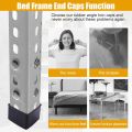 Metal Bed Frame End Caps L Shape Rubber Bed Frame Cover Feet 1-1/2" x 1-1/2" for Most Metal Bed Frame Angle Iron Caps Furniture Leg Protectors - 4 Pcs. 