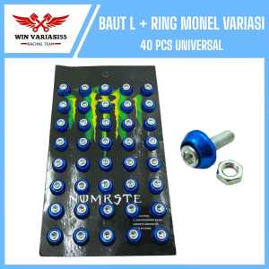 Baut Plat Variasi Baut L + Ring Monel Variasi isi 40 PCS Universal