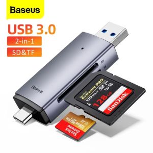 Đầu đọc thẻ nhớ 2in1 Baseus WKQX Lite Series USB-A & Type-C  to SD/TF Card Reader (Hàng chính hãng)