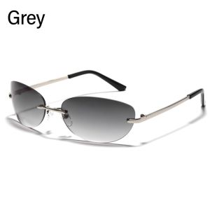 MARBLEX Eyewear Rimless Shades Wrap Around Sun Glasses Y2K Sunglasses 2000S Punk Sunglasses