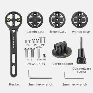 ROCKBROS Bicycle Computer Bracket Multifunctional MTB Road Bike Speedometer Mount Stable Universal Waterproof Odometer Holder for Garmin/Wahoo/Bryton/GoPro