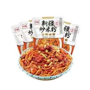 阿宽新疆炒米粉爆辣Akuan Xinjiang Fried Rice Noodles Spicy Thick Rice Noodles Authentic Dry Mixed Rice Noodles Dormitory Snacks