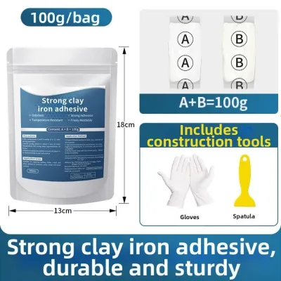LAIHOU Strong Bond Metal Repair Putty Hole Filling White Cast Iron Putty AB Repair Putty Iron Repair Putty Hole Patching