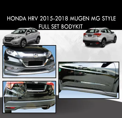 HONDA HRV 2015-2018 MUGEN MG STYLE FULL SET BODYKIT BODYKIT FRONT SKIRT SIDE SKIRT REAR SKIRT MATERIAL PU GETAH
