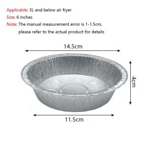 10/20/30pcs Air Fryer Aluminium Foil Trays Round Containers Tin Box Disposable Steaming Basket Kitchen Baking Tool BBQ Drip Pan Tray