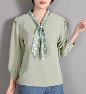 TFF OFFICE BLOUSE WITH SCARP FIT to  M to XL