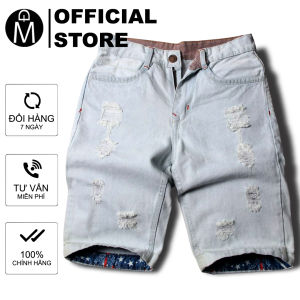 [HCM]Quần short jean nam Muidoi Q32 trắng xanh quần đùi nam thời trang