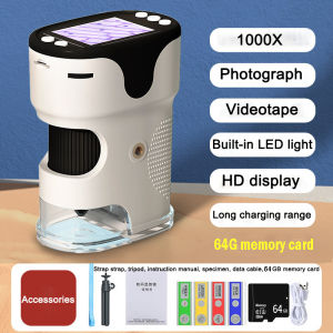 Handheld Digital Microscope for Kids 2 Inch HD Screen Videotape 200-1000X Pocket Microscope Educational Gift for Children