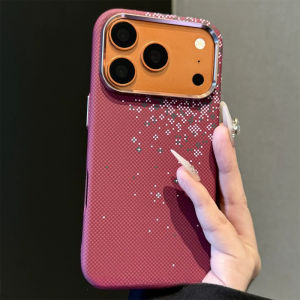 For Magsafe Phone Case for iPhone 17 18 Pro Max Magnetic Charge Hard PC Cover Camera Lens Armor Floral Carbon Fiber Texture Capa