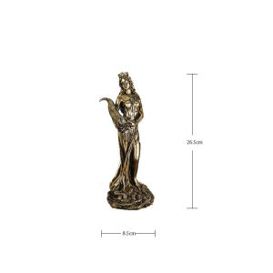 【1-3 Days Delivery】Ancient Greek and Roman Goddess of Fortune Decor Blindfolded Buena Fortuna Statue Vintage Gold