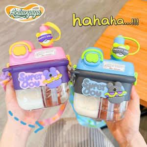 Aoduoyaya Portable Children Straw Cup Large Capacity Compartment Double Spout Drinking Cup Outdoor Kettle