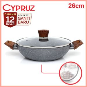 Cypruz Cookware Fry Pan Wok Induksi Penggorengan Marble 26 cm KI-0648 - 26cm