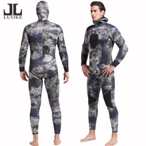 Luoke Men Sports Equipment wetsuits hooded one piece NEOPRENE 3MM professional prevent jellyfish high-end diving suit swimsuit long sleeve keep warm men swimming black sportswear 2020 mens clothing