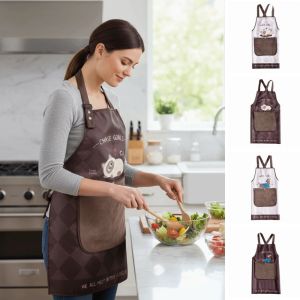 MKEB MALL Phim hoạt hình Tạp dề chống dầu nhà bếp Khăn lau tay có thể tháo rời Chống bám bẩn Quần áo làm việc trong ngành dịch vụ ăn uống Thời trang Nhẹ Tạp dề đầu bếp Đồ dùng nhà bếp
