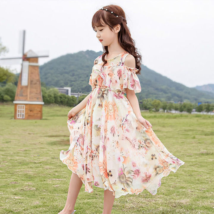 Menoea Summer Round Neck Girls Dress Sweet Cute Kids Dress Plaid Printing  Princess Party Clothes Teen Girls Casual Dresses Outfits 4 5 7 9 11 13  Years Old Cotton Polyester Kids Dress - Lazada