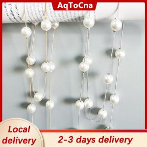 [COD] AqToCna Ship within 24 hours Pearl Womens Belt Simple Adjustable Metal Thin Chain Belt For Ladies Dress Skinny Waistband Decorative Jewelry