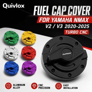 Cnc Aluminum Alloy Fuel Tank Gas Cap Cover For Yamaha Nmax V2 V3 2020-2025 Easy Install Multi Color Rustproof Motorcycle Accessory