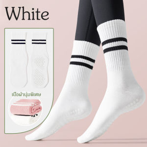 ถุงเท้ากีฬา แบบข้อยาว ถุงเท้า Yoga Sock มีปุ่มกันลื่น เหมาะสำหรับโยคะ/พีลาทิส ถุงเท้าพื้นยาง ใส่สบายCotton yoga socks non-slip bottom