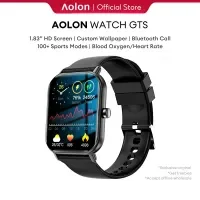 【TOP1】Aolon 2024 New GTS Smart Watch Original Custom Wallpaper DIY watch face Jam smartwatch pria Running Pria Pace jam tangan jam hp bisa whatsap 1.83" Full Screen Fitness jam tangan cowok remaja for s8 t800 ultra jam tangan smart watch pria anti air