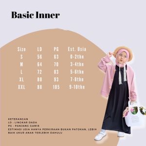 INER DRESS ANAK 1-10TAHUN/GAMIS MUSLIM ANAK PEREMPUAN/INNER LONGDRES PANJANG/GAMIS KUTUNG ANAK/BAHAN MOSCRAPE PREMIUM